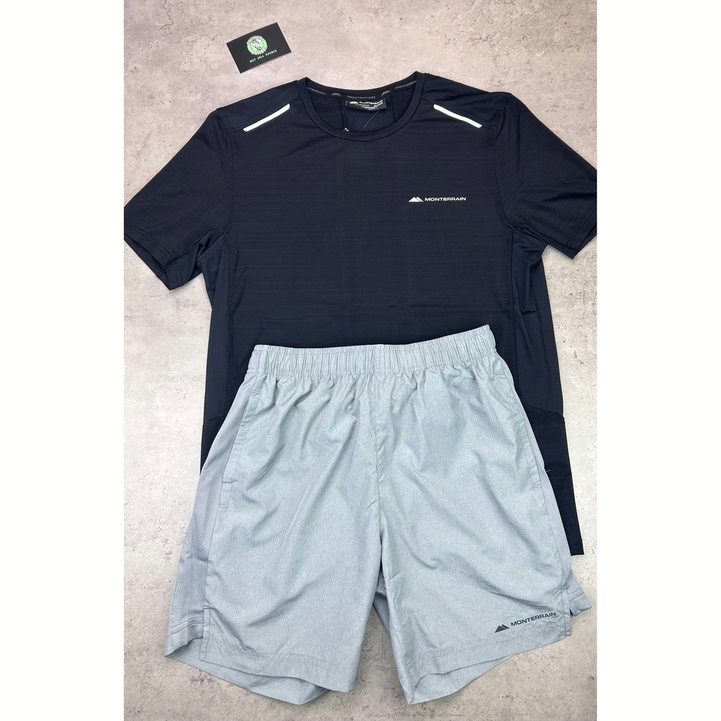 Monterrain Lyder 2.0 T-Shirt “Jet Black” With “Grey Melange” Rush Monterrain Shorts