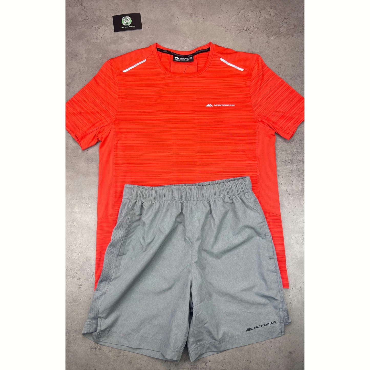 Monterrain Lyder 2.0 T-Shirt “Granadine” With “Grey Melange” Rush Monterrain Shorts