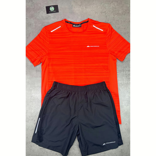 Monterrain Lyder 2.0 T-Shirt “Granadine” With “Jet Black” Rush Monterrain Shorts